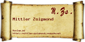 Mittler Zsigmond névjegykártya